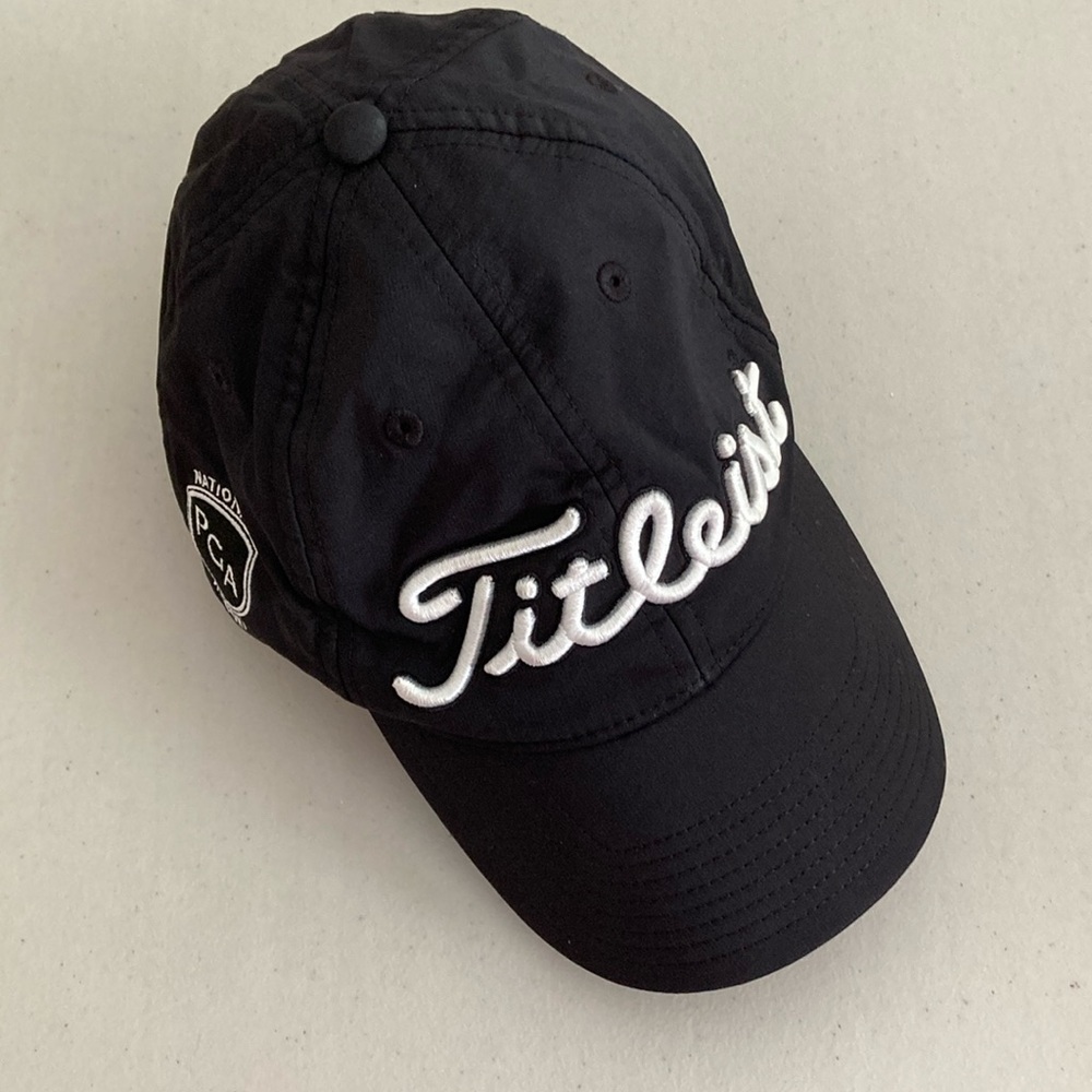 Titleist Golf's Symbol Of Excellence, Black with White trim, Adjustable Hat